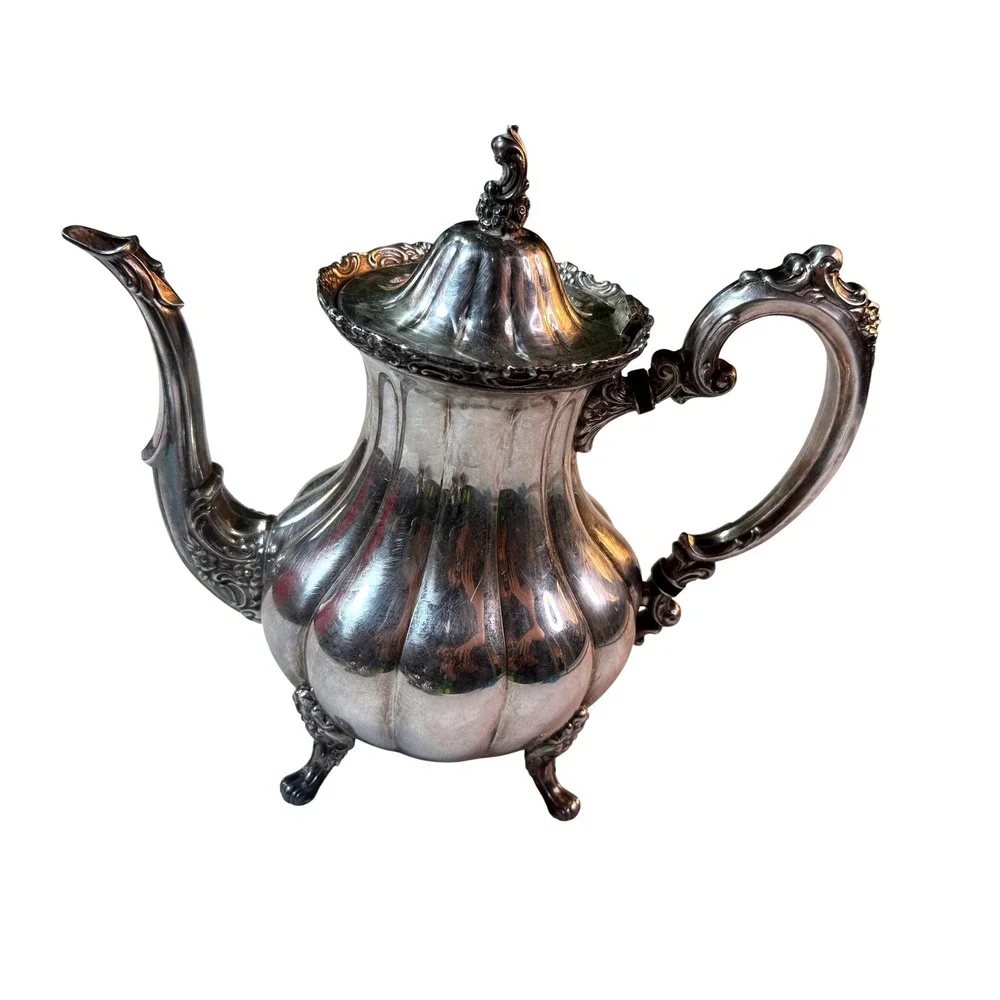 Vintage MCM Silverplate Coffee Pot Ornate‎ Victorian Style Teapot Decorative
